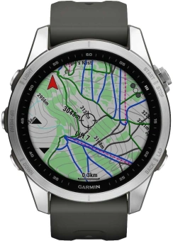 Смарт-часы Garmin Fenix 7S 1.2" корп.серый рем.черный (010-02539-01) - купить недорого с доставкой в интернет-магазине