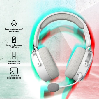 Наушники с микрофоном GMNG GG-HS405W белый мониторные BT/Radio/3.5mm оголовье (1899880) - купить недорого с доставкой в интернет-магазине