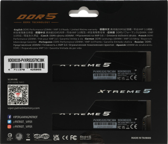 Память DDR5 2x16Gb 7800MHz Patriot PVXR532G78C38K Viper XTREME RGB RTL Gaming PC5-62400 CL38 DIMM 288-pin 1.45В с радиатором Ret - купить недорого с доставкой в интернет-магазине