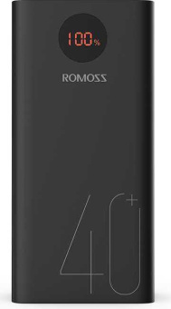 Мобильный аккумулятор Romoss PEA40 40000mAh QC3.0 18W 3A 2xUSB-A/USB-C черный - купить недорого с доставкой в интернет-магазине