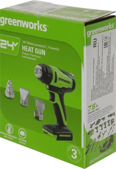Технический фен Greenworks G24HG темп.50-550С (3400207) - купить недорого с доставкой в интернет-магазине