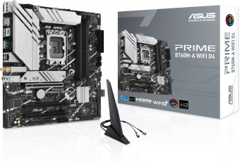 Материнская плата Asus PRIME B760M-A WIFI D4 Soc-1700 Intel B760 4xDDR4 mATX AC`97 8ch(7.1) 2.5Gg RAID+HDMI+DP - купить недорого с доставкой в интернет-магазине