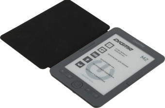 Электронная книга Digma M2 6" E-ink HD Pearl 758x1024 600MHz 128Mb/4Gb/SD/microSDHC/подсветка дисплея темно-серый (в компл.:обложка) - купить недорого с доставкой в интернет-магазине