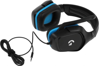 Наушники с микрофоном Logitech G431 черный/синий 2м мониторные оголовье (981-000772) - купить недорого с доставкой в интернет-магазине
