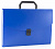 Портфель Бюрократ -BPP6BLUE 6 отдел. A4 пластик 0.7мм синий