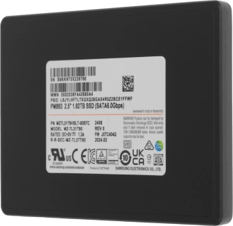 Накопитель SSD Samsung SATA-III 1.92TB MZ7L31T9HBLT-00B7C PM893 2.5" 1 DWPD OEM - купить недорого с доставкой в интернет-магазине