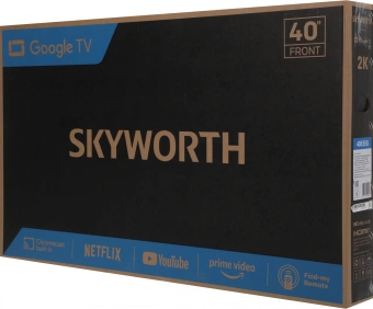 Телевизор LED Skyworth 40" 40E55G Google TV Frameless черный FULL HD 60Hz DVB-T DVB-T2 DVB-C DVB-S DVB-S2 USB WiFi Smart TV - купить недорого с доставкой в интернет-магазине