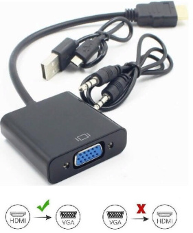 Переходник аудио-видео Premier 5-983A HDMI (m)/VGA (f) 0.15м. черный - купить недорого с доставкой в интернет-магазине