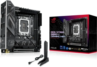 Материнская плата Asus ROG STRIX B860-I GAMING WIFI Soc-1851 Intel B860 2xDDR5 mini-ITX AC`97 8ch(7.1) 2.5Gg RAID+HDMI+DP - купить недорого с доставкой в интернет-магазине