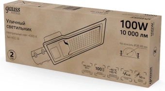 Светильник уличный Gauss Avenue 100Вт ламп.:1шт черный/серый (629534200) - купить недорого с доставкой в интернет-магазине