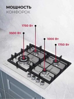 Газовая варочная поверхность Lex GVS 645 IX нержавеющая сталь - купить недорого с доставкой в интернет-магазине