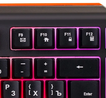 Клавиатура Оклик 710G BLACK DEATH черный/оранжевый USB Multimedia for gamer LED (476393) кабель 1.5м - купить недорого с доставкой в интернет-магазине