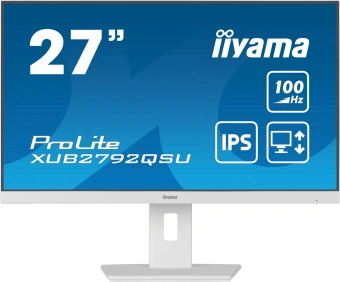 Монитор Iiyama 27" ProLite XUB2792QSU-W6 белый IPS LED 0.4ms 16:9 HDMI M/M матовая HAS Piv 250cd 178гр/178гр 2560x1440 100Hz DP WQ USB 6.1кг - купить недорого с доставкой в интернет-магазине