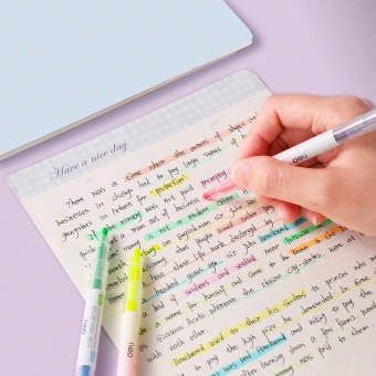 Набор текстовыделителей Deli EU736 скошенный пиш. наконечник двухсторонний 6цв. ассорти ПЭТ-бокс (6шт.) - купить недорого с доставкой в интернет-магазине