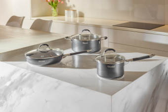 Ковш Rondell Stern RDS-008 1.9л. d=16см (с крышкой) темно-серый - купить недорого с доставкой в интернет-магазине