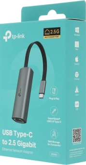 Сетевой адаптер Gigabit Ethernet TP-Link UE302C USB Type-C - купить недорого с доставкой в интернет-магазине