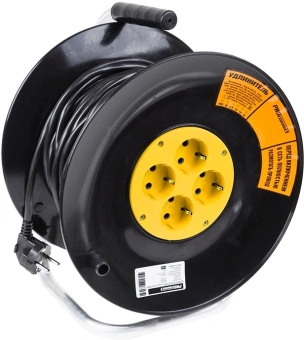 Удлинитель силовой PROconnect Standard (11-7607) 3x1.0кв.мм 4розет. 50м ПВС 10A катушка черный - купить недорого с доставкой в интернет-магазине