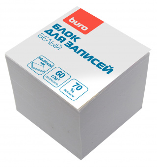 Блок для записей бумажный Buro Эконом 90х90х90мм 60г/м2 70% белый - купить недорого с доставкой в интернет-магазине