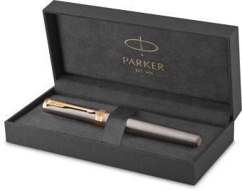Ручка роллер Parker Ingenuity Grey Core GT (2213727) F черн. черн. подар.кор. - купить недорого с доставкой в интернет-магазине