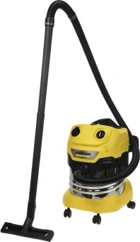 Строительный пылесос Karcher WD 4 S V-20/5/22 1000Вт (уборка: сухая/сбор воды) желтый - купить недорого с доставкой в интернет-магазине