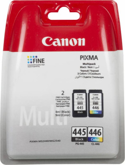 Картридж струйный Canon PG-445/CL-446 8283B004/008 многоцветный/черный набор для Canon MG2440/MG2540 - купить недорого с доставкой в интернет-магазине