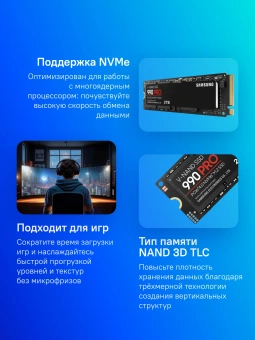 Накопитель SSD Samsung PCIe 4.0 x4 2TB MZ-V9P2T0BW 990 Pro M.2 2280 - купить недорого с доставкой в интернет-магазине