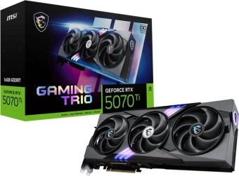 Видеокарта MSI PCI-E 5.0 RTX 5070TI 16G GAMING TRIO OC NVIDIA GeForce RTX 5070TI 16Gb 256bit GDDR7 2572/28000 HDMIx1 DPx3 HDCP Ret - цена, купить или заказать с доставкой в интернет-магазине Видеокарта MSI PCI-E 5.0 RTX 5070TI 16G GAMING TRIO OC NVIDIA GeForce RTX 5070TI 16Gb 256bit GDDR7 2572/28000 HDMIx1 DPx3 HDCP Ret - купить недорого с доставкой в интернет-магазине
