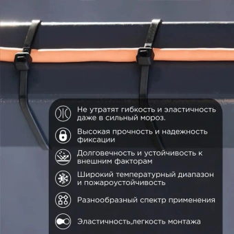 Стяжка пластиковая Rexant 87-0301 300x3.6мм (упак:100шт) нейлон внешний (-60/+85) черный - купить недорого с доставкой в интернет-магазине