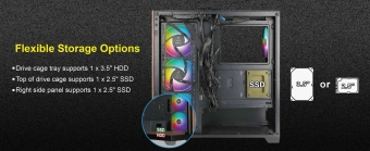 Корпус Azza Neptune черный без БП ATX 5x120mm 2x140mm 2xUSB2.0 1xUSB3.0 audio bott PSU - купить недорого с доставкой в интернет-магазине