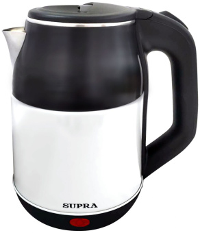 Чайник электрический Supra KES-1843S 1.8л. 1500Вт черный/белый (корпус: нержавеющая сталь) - купить недорого с доставкой в интернет-магазине