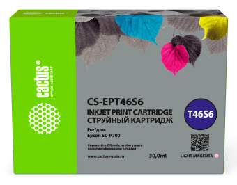 Картридж струйный Cactus CS-EPT46S6 T46S6 фото пурпурный (30мл) для Epson SureColor SC-P700 - купить недорого с доставкой в интернет-магазине