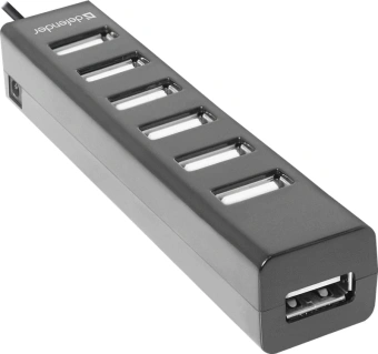 Разветвитель USB 2.0 Defender Quadro Swift 7порт. черный (83203) - купить недорого с доставкой в интернет-магазине