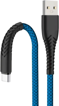 Кабель BoraSCO Fishbone 38505 USB (m)-USB Type-C (m) 1м синий - купить недорого с доставкой в интернет-магазине