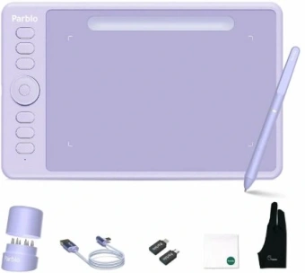 Графический планшет Parblo Intangbo SW USB Type-C фиолетовый - купить недорого с доставкой в интернет-магазине