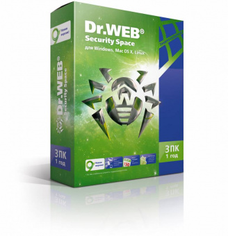 Программное Обеспечение DR.Web Security Space 3 ПК / 1 год (BHW-B-12M-3-A3/AHW-B-12M-3-A2) - купить недорого с доставкой в интернет-магазине