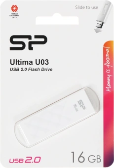Флеш Диск Silicon Power 16GB Ultima U03 SP016GBUF2U03V1W USB2.0 белый - купить недорого с доставкой в интернет-магазине
