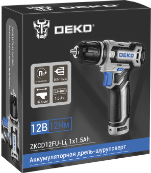 Дрель-шуруповерт Deko ZKCD12FU-Li аккум. патрон:быстрозажимной (063-4141) - купить недорого с доставкой в интернет-магазине