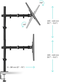 Кронштейн для мониторов Onkron D421E черный 13"-32" макс.32кг настольный поворот и наклон - купить недорого с доставкой в интернет-магазине