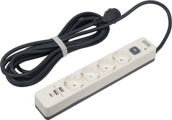Сетевой фильтр Powercom SP-01 USB2A1CW 3,0М 3.0м (4 розетки) белый/серый (коробка) - купить недорого с доставкой в интернет-магазине