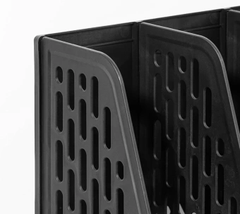 Лоток вертикальный Deli E9847 BLACK 3отд. сборный для бумаг 253x320x275мм черный пластик пластиковый пакет - купить недорого с доставкой в интернет-магазине