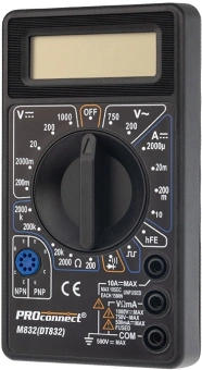 Мультиметр PROconnect M832 DT832 цифровой черный (13-3012) - купить недорого с доставкой в интернет-магазине