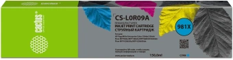 Картридж струйный Cactus CS-L0R09A 981X голуб.пигм. (150мл) для HP PageWide 556dn Enterprise/586dn с чипом - купить недорого с доставкой в интернет-магазине