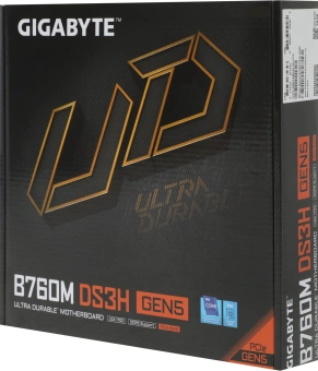 Материнская плата Gigabyte B760M DS3H GEN5 Soc-1700 Intel B760 4xDDR5 mATX AC`97 8ch(7.1) 2.5Gg RAID+VGA+HDMI+DP - купить недорого с доставкой в интернет-магазине
