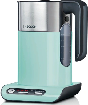 Чайник электрический Bosch TWK8612P 1.5л. 2400Вт серебристый/фисташковый корпус: металл/пластик - купить недорого с доставкой в интернет-магазине