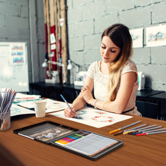 Карандаши цв. Deli 6521 Nuevo акварель. липа серебристый 24цв. мет.кор. - купить недорого с доставкой в интернет-магазине