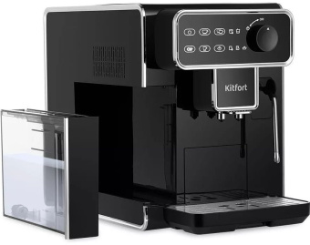 Кофемашина Kitfort КТ-7256 1350Вт черный/нержавеющая сталь - купить недорого с доставкой в интернет-магазине