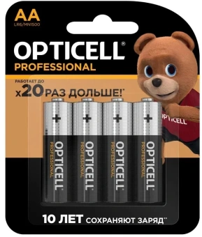 Батарея Opticell Professional LR6 AA (4шт) блистер - купить недорого с доставкой в интернет-магазине