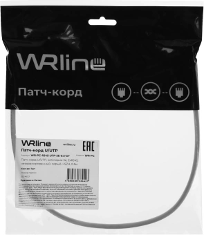 Патч-корд WRline WR-PC-RJ45-UTP-5E-0.5-GY UTP RJ-45 вил.-вилка RJ-45 кат.5E 0.5м серый LSZH - купить недорого с доставкой в интернет-магазине