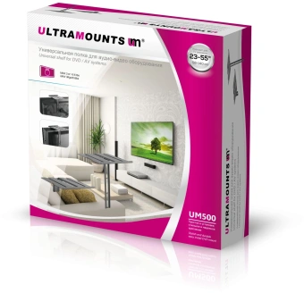 Кронштейн-подставка для DVD и AV систем Ultramounts UM500 черный макс.3кг настенный - купить недорого с доставкой в интернет-магазине