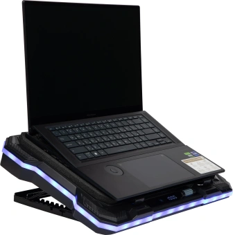 Подставка для ноутбука Digma D-NCP190-1x100RGB 19" 428x316x58мм 52дБ 2xUSB 1x 140ммFAN 1280г Fan-control металл/пластик черный - купить недорого с доставкой в интернет-магазине